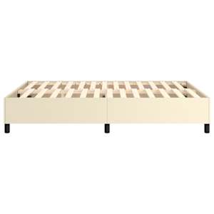 Rám postele s boxspringem krémová 140 x 190 cm umělá kůže - obrázek 6