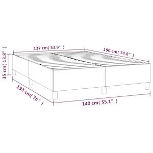 Rám postele s boxspringem krémová 140 x 190 cm umělá kůže - obrázek 9