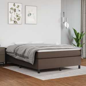 Rám postele s boxspringem hnědá 140 x 190 cm umělá kůže - obrázek 1