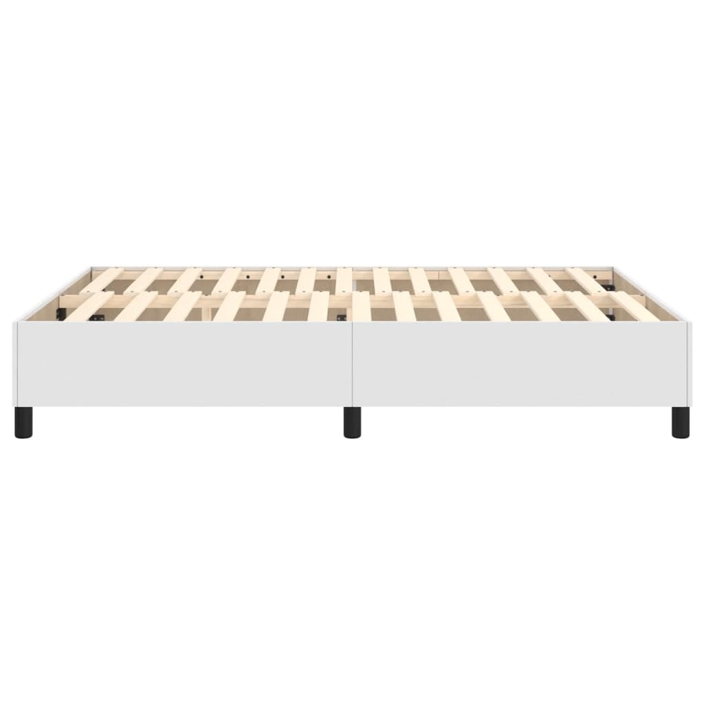 Box spring postel bílá 140 x 200 cm umělá kůže