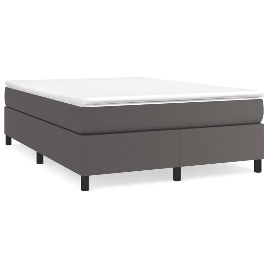 E-shop vidaXL Posteľný rám s boxspringom sivý 140x200 cm umelá koža