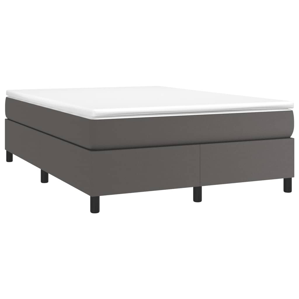 vidaXL Bedframe kunstleer grijs 140x200 cm afbeelding