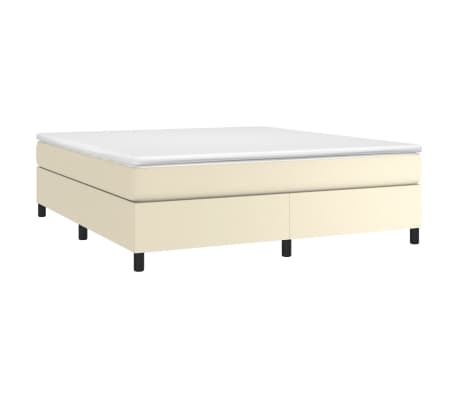 vidaXL Boxspring-s&auml;ngram gr&auml;ddvit 160x200 cm konstl&auml;der