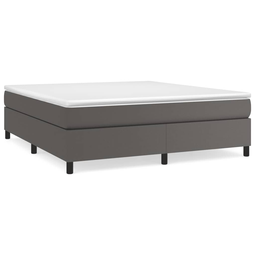 E-shop vidaXL Posteľný rám s boxspringom sivý 160x200 cm umelá koža