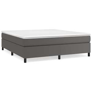 Rám postele s boxspringem šedá 160 x 200 cm umělá kůže - obrázek 2