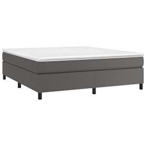 Rám postele s boxspringem šedá 160 x 200 cm umělá kůže - obrázek 3