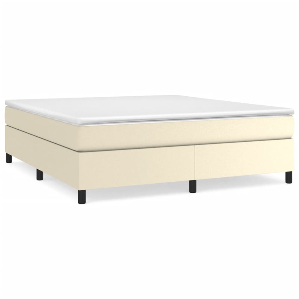 vidaXL Rám postele s boxspringem krémový 180x200 cm umělá kůže