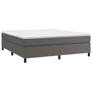 Rám postele s boxspringem šedá 180 x 200 cm umělá kůže - obrázek 3