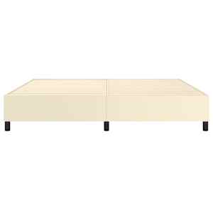 Rám postele s boxspringem krémová 200 x 200 cm umělá kůže - obrázek 5