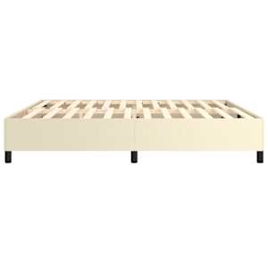 Rám postele s boxspringem krémová 200 x 200 cm umělá kůže - obrázek 6