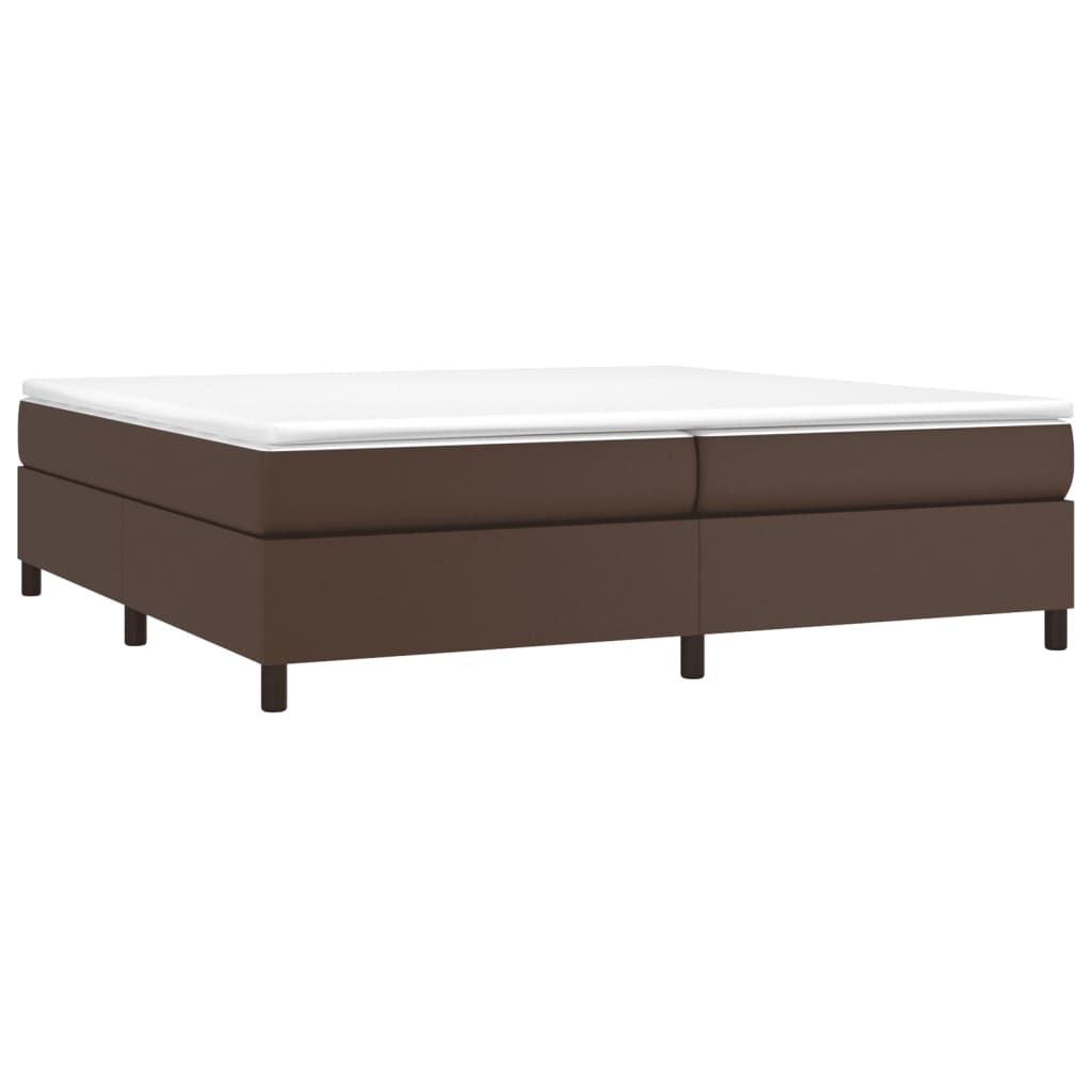 vidaXL Cadru de pat box spring, maro, 200x200 cm, piele ecologică