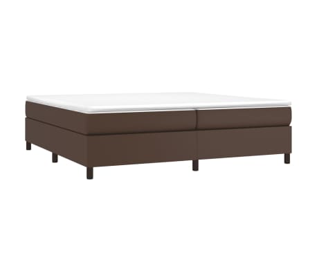 vidaXL Cadru de pat box spring, maro, 200x200 cm, piele ecologică