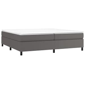 Rám postele s boxspringem šedá 200 x 200 cm umělá kůže - obrázek 3