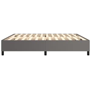 Rám postele s boxspringem šedá 200 x 200 cm umělá kůže - obrázek 6