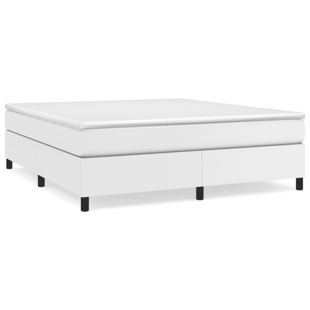 vidaXL Bed Frame without Mattress White California King Faux Leather (US Only)