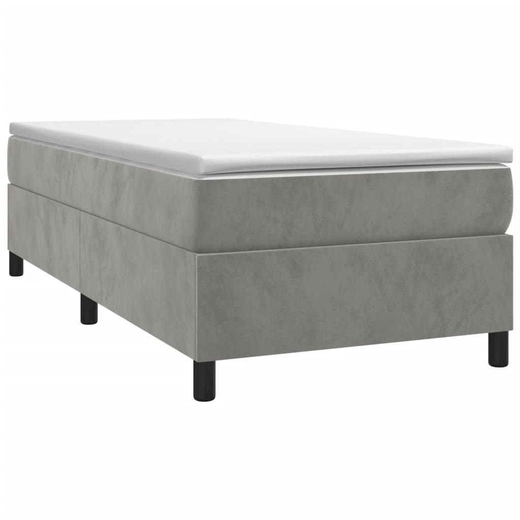 vidaXL Bedframe zonder matras 80x200 cm fluweel lichtgrijs afbeelding