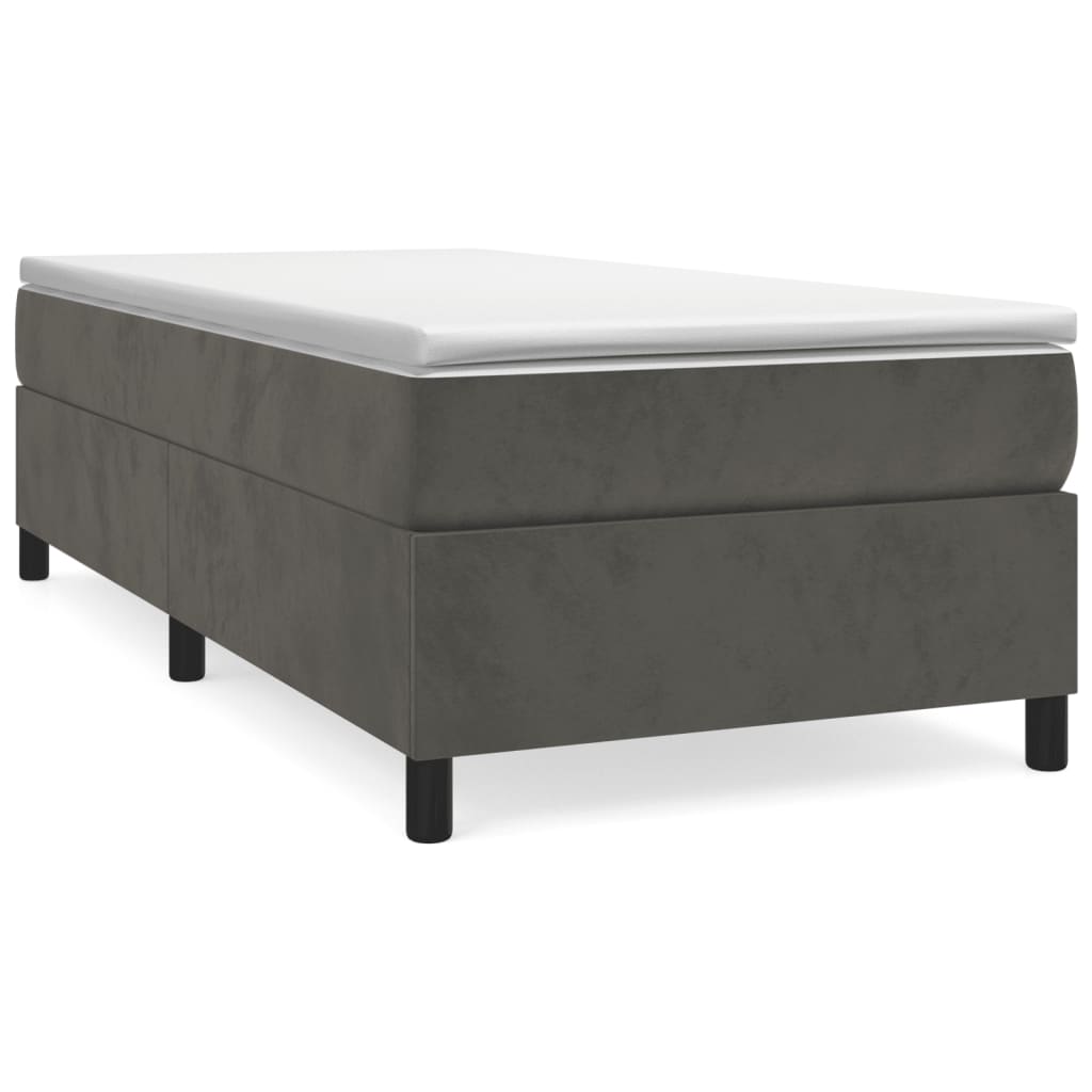 vidaXL Rám postele bez matrace tmavě šedá 80 x 200 cm samet