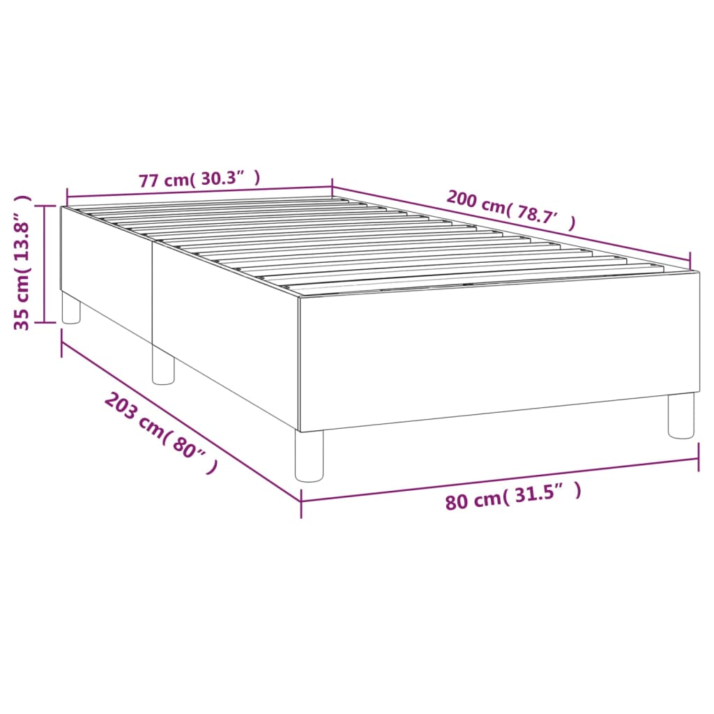 Okvir za krevet s oprugama tamnozeleni 80x200 cm baršunasti