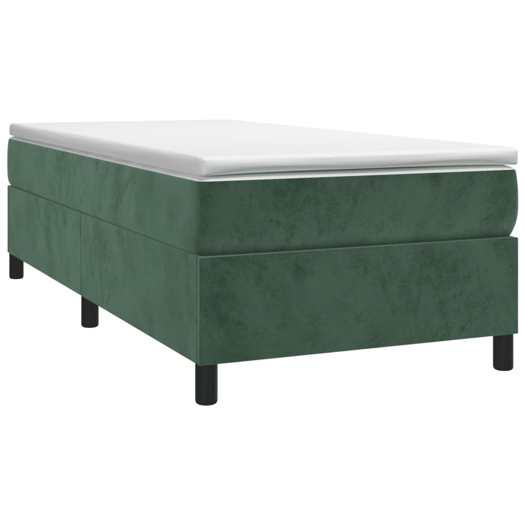 vidaXL Bedframe zonder matras 90x190 cm fluweel donkergroen afbeelding