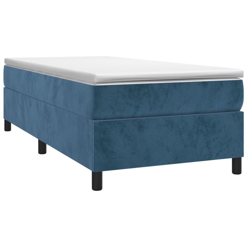vidaXL Bedframe zonder matras 90x190 cm fluweel donkerblauw afbeelding