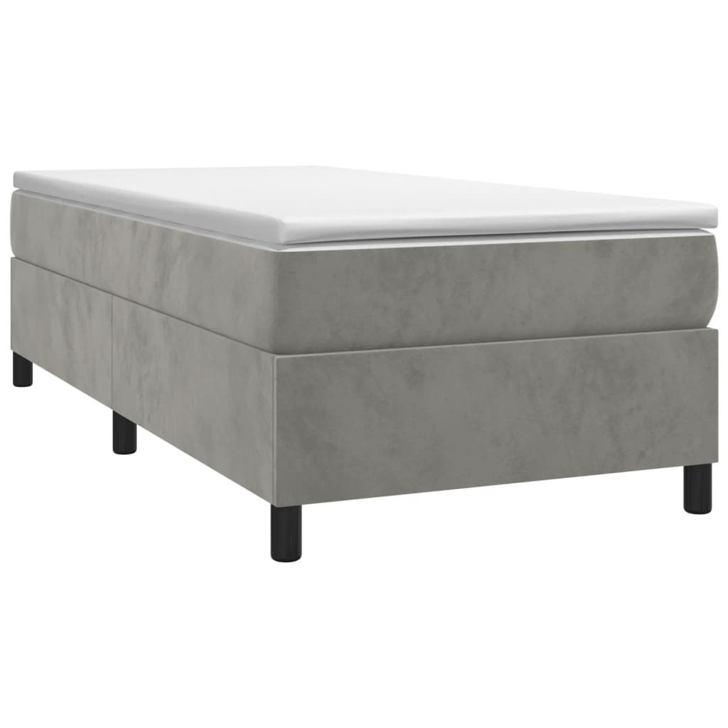 vidaXL Bedframe zonder matras 90x200 cm fluweel lichtgrijs afbeelding