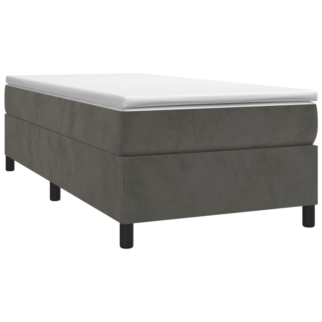 vidaXL Bedframe zonder matras 90x200 cm fluweel donkergrijs afbeelding
