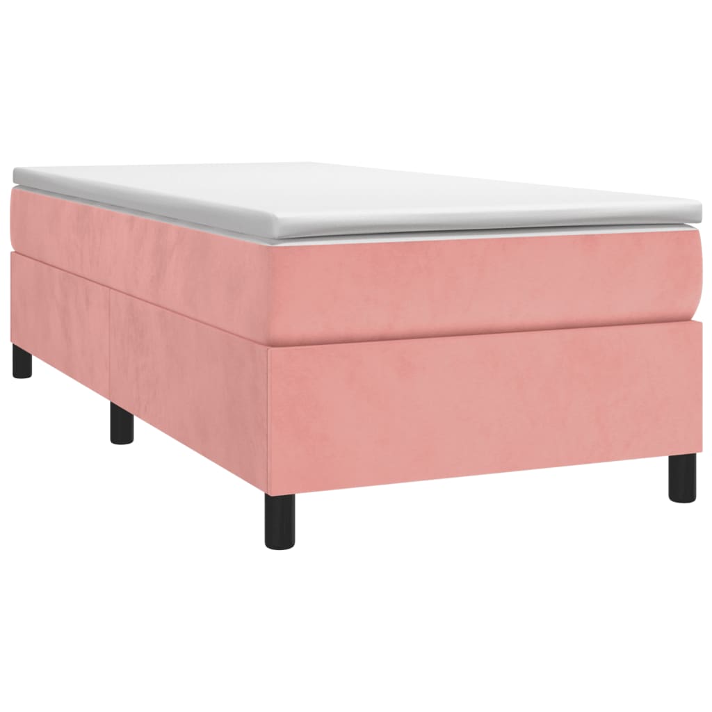 vidaXL Bedframe fluweel roze 90x200 cm afbeelding