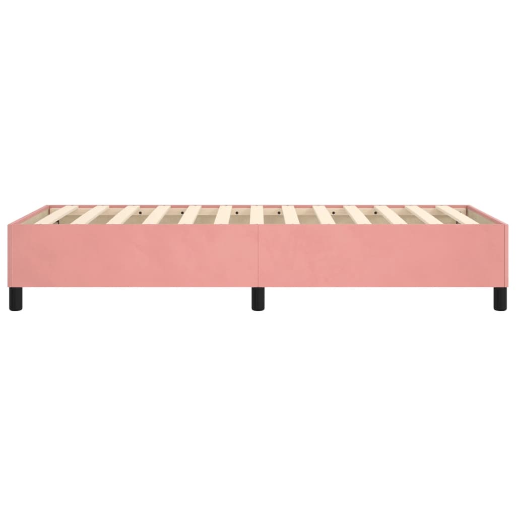 rózsaszín bársony rugós ágykeret 90x200 cm