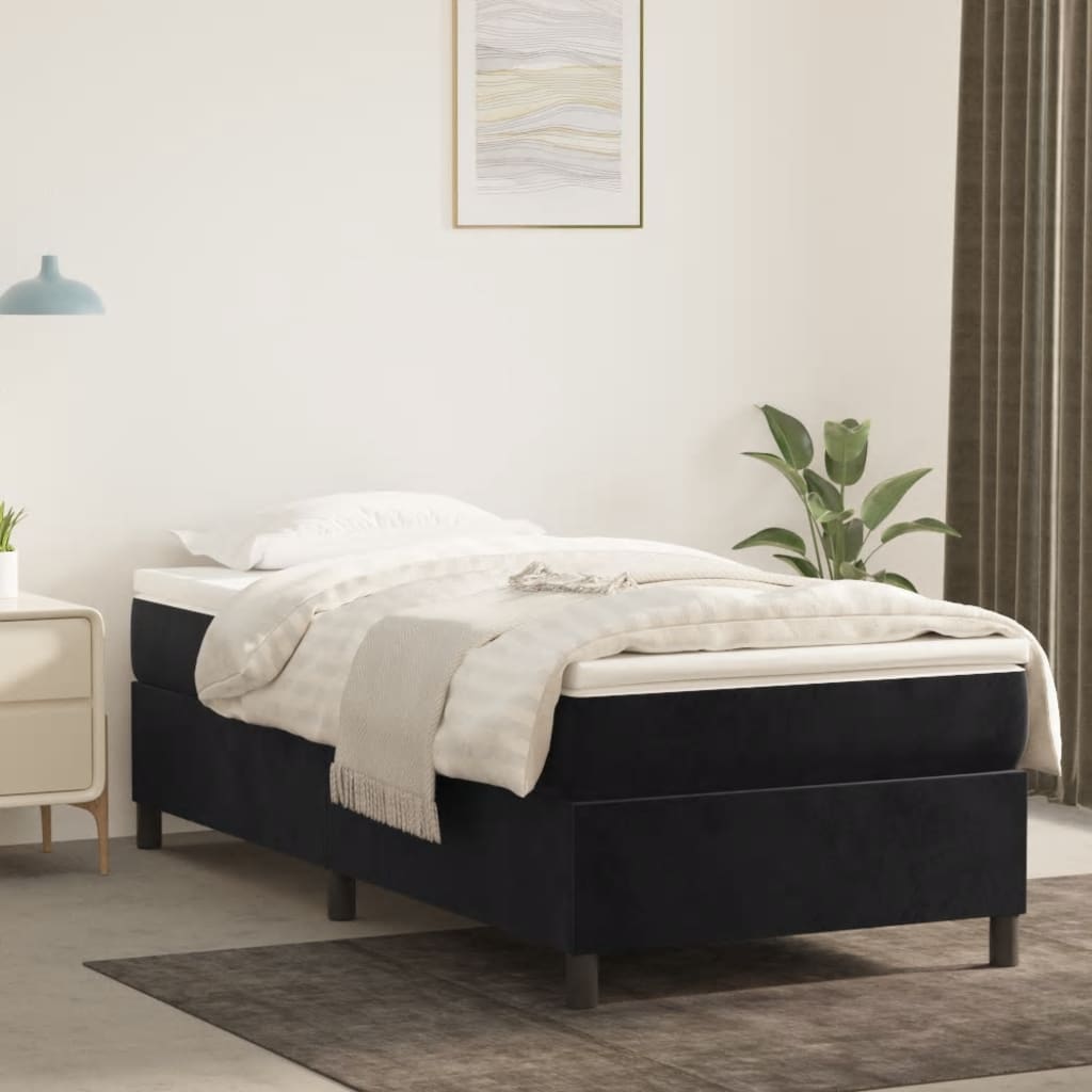 Boxspringbett Schwarz 100×200 cm Samt