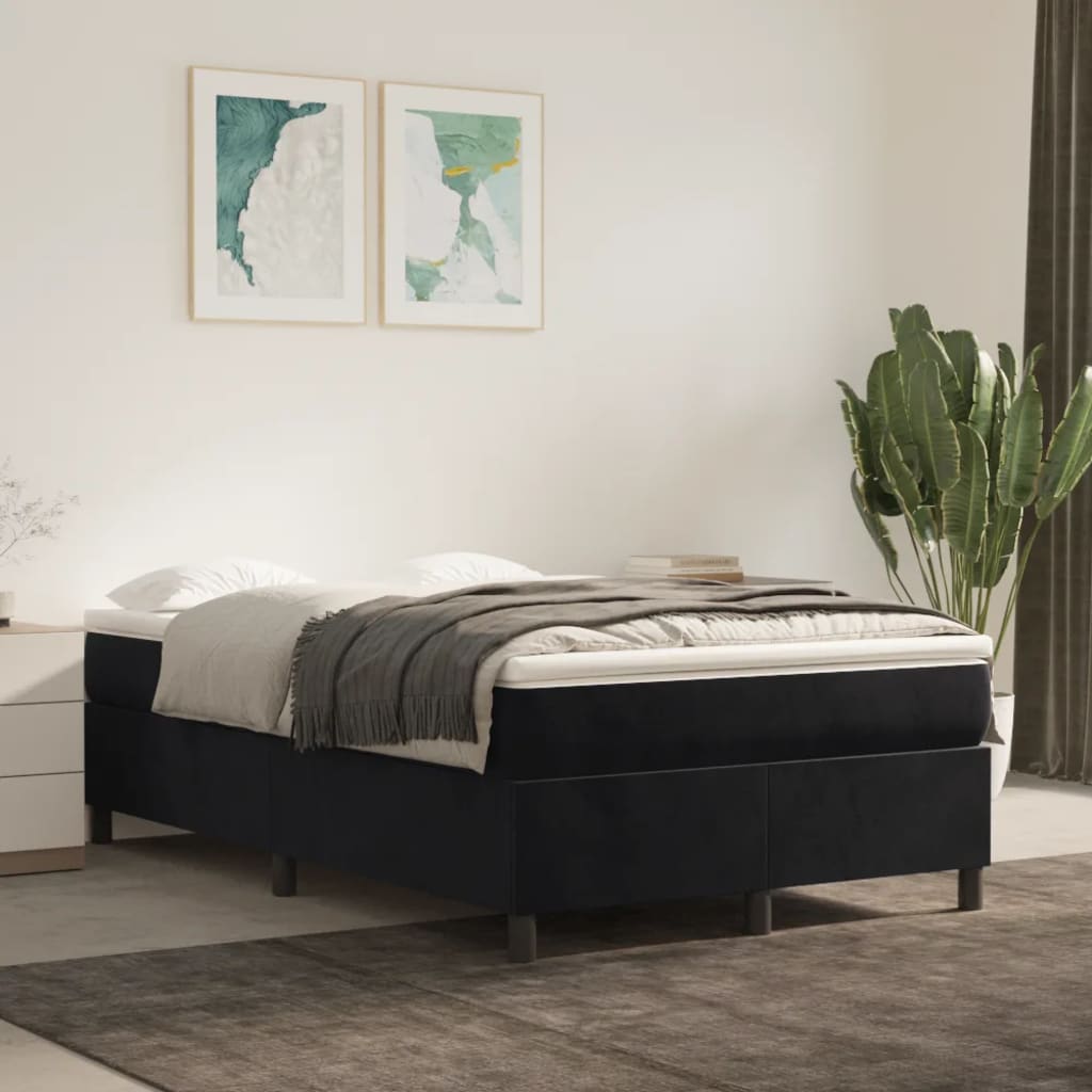 vidaXL Bedframe zonder matras 120x200 cm fluweel zwart afbeelding