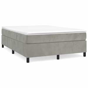 Rám postele s boxspringem světle šedý 140 x 190 cm samet - obrázek 2