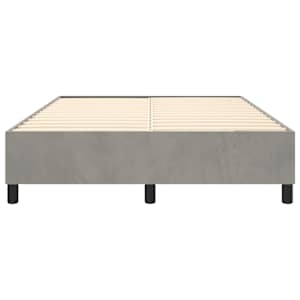 Rám postele s boxspringem světle šedý 140 x 190 cm samet - obrázek 5