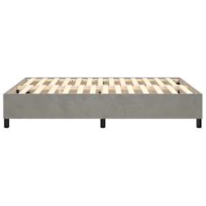 Rám postele s boxspringem světle šedý 140 x 190 cm samet - obrázek 6