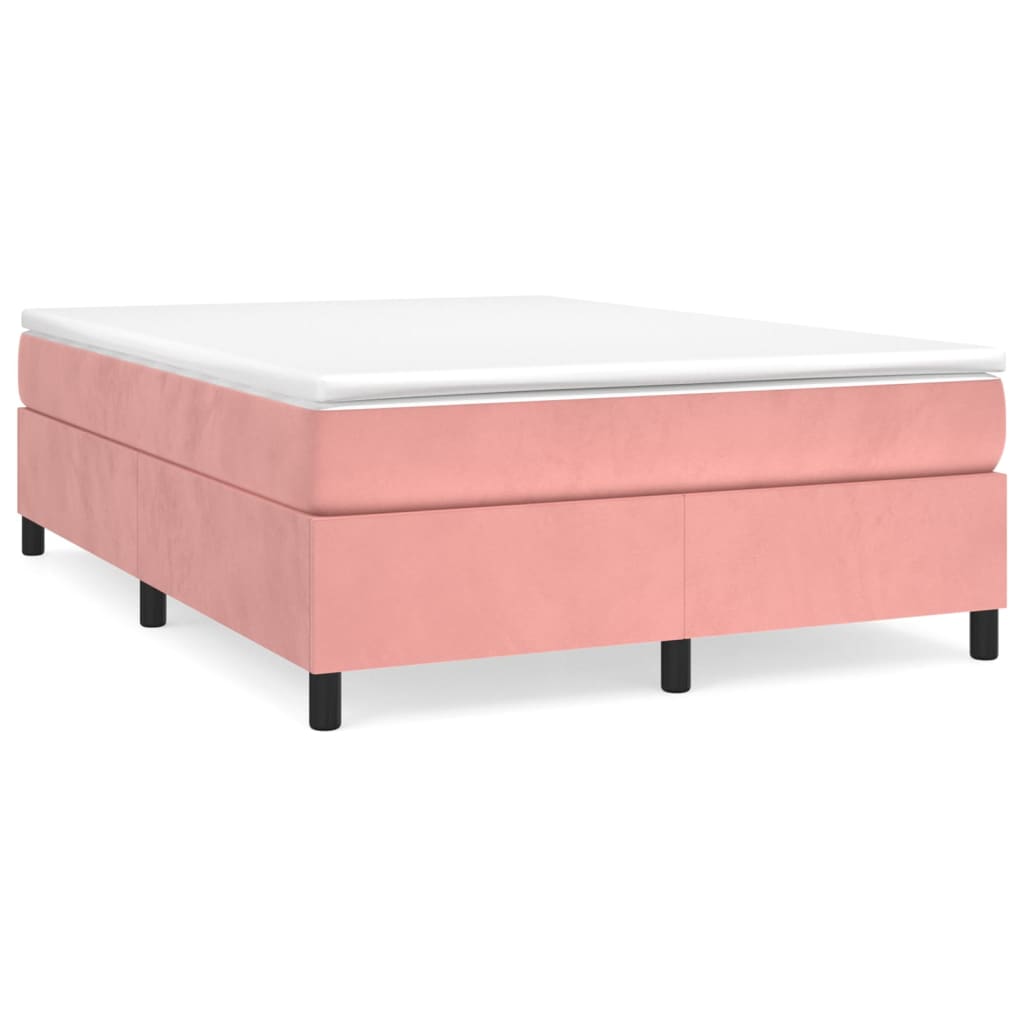 Thumbnail - vidaXL Boxspringbettgestell Rosa 140x190 cm Samt