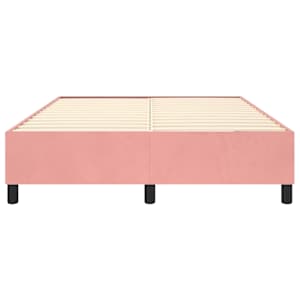 Rám postele s boxspringem růžový 140 x 190 cm samet - obrázek 5