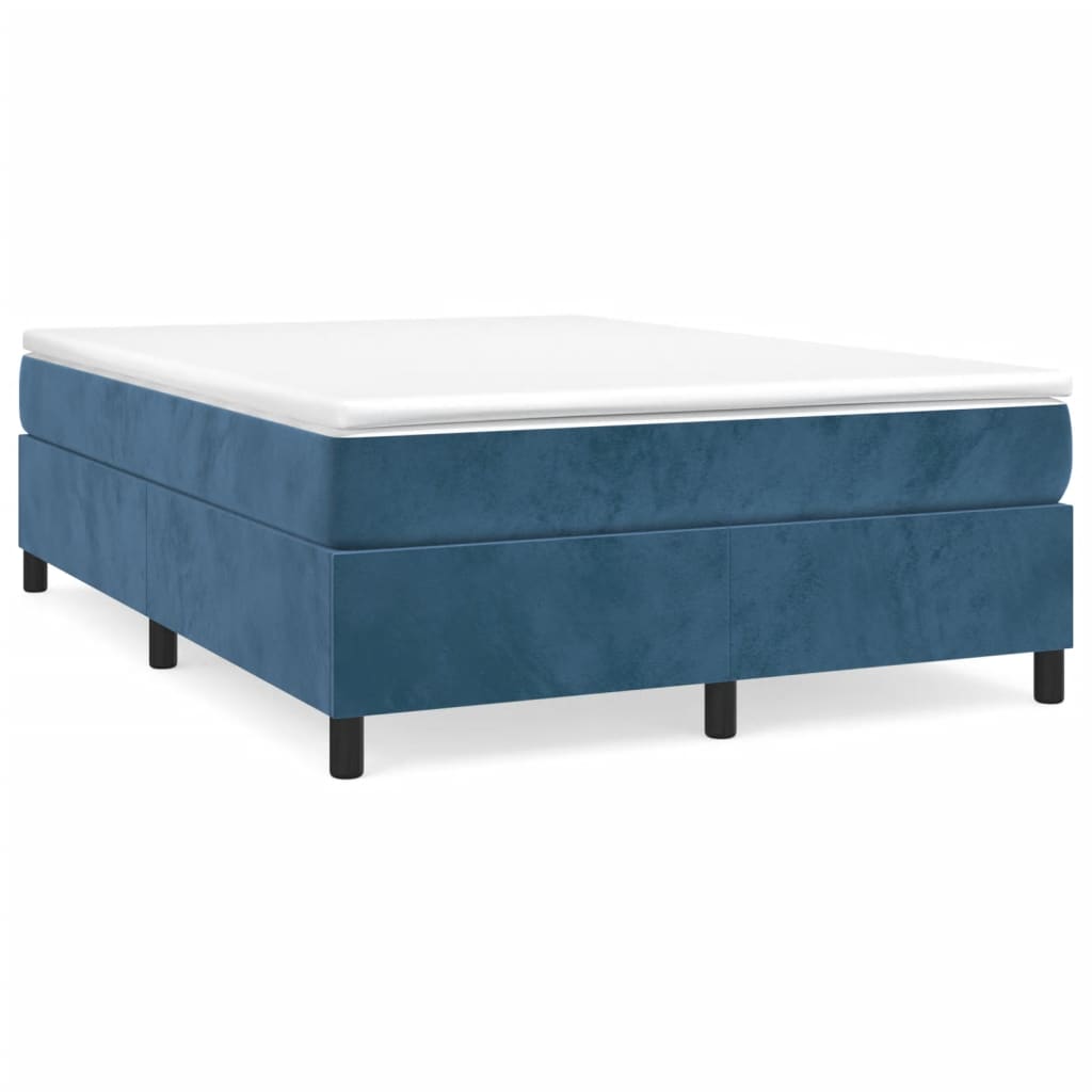 vidaXL Boxspringframe fluweel donkerblauw 140x200 cm