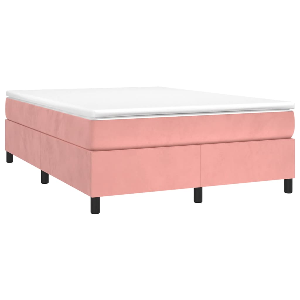 vidaXL Bedframe fluweel roze 140x200 cm afbeelding