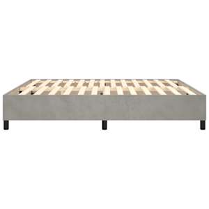 Rám postele s boxspringem světle šedý 160 x 200 cm samet - obrázek 6