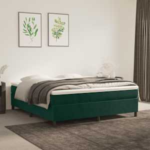 Rám postele s boxspringem tmavě zelená 160 x 200 cm samet - obrázek 1