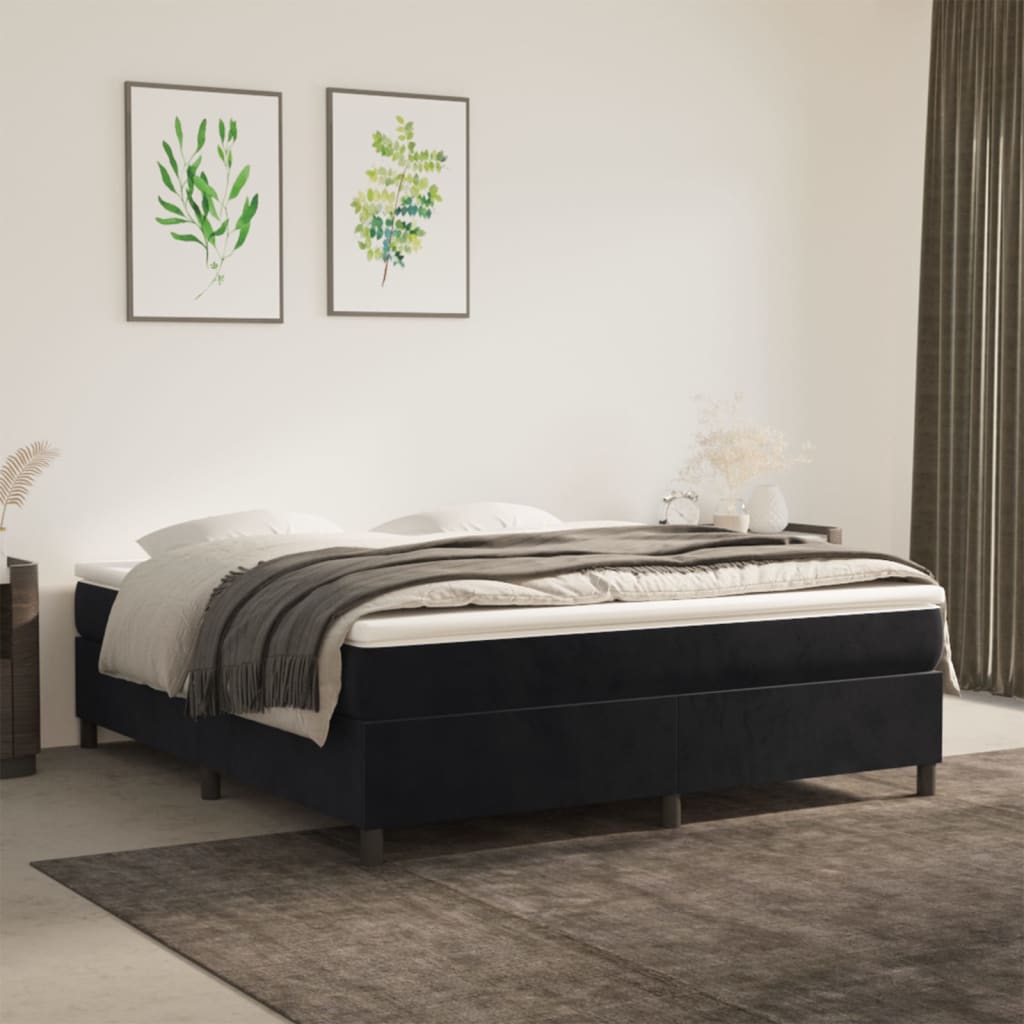 vidaXL Bettgestell ohne Matratze Schwarz 180x200 cm Samt