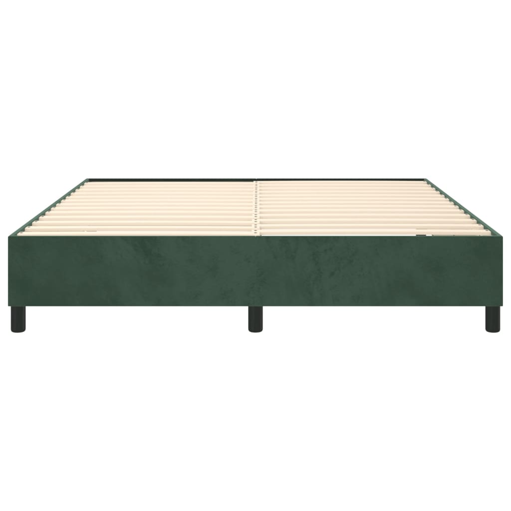 Cadru de pat box spring, verde închis, 180x200 cm, catifea