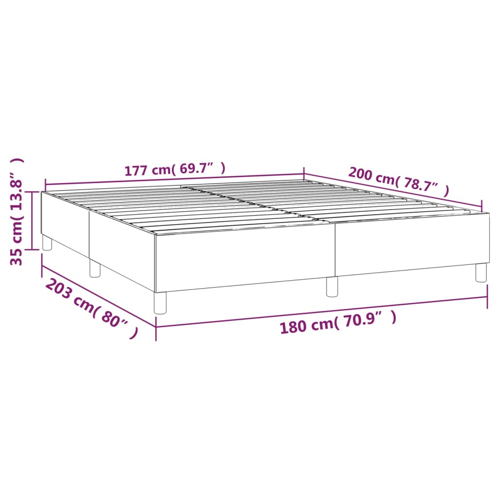 Cadru de pat box spring, verde închis, 180x200 cm, catifea