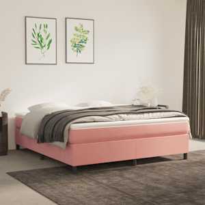 Rám postele s boxspringem růžový 180 x 200 cm samet - obrázek 1