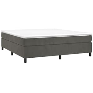 Rám postele s boxspringem tmavě šedý 200 x 200 cm samet - obrázek 3