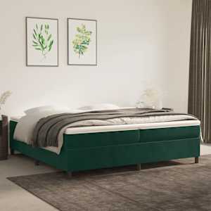Rám postele s boxspringem tmavě zelená 200 x 200 cm samet - obrázek 1