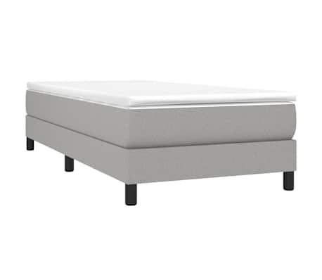 vidaXL Box Spring Bed Frame Light Grey Single Fabric (UK/IE/FI/NO only)