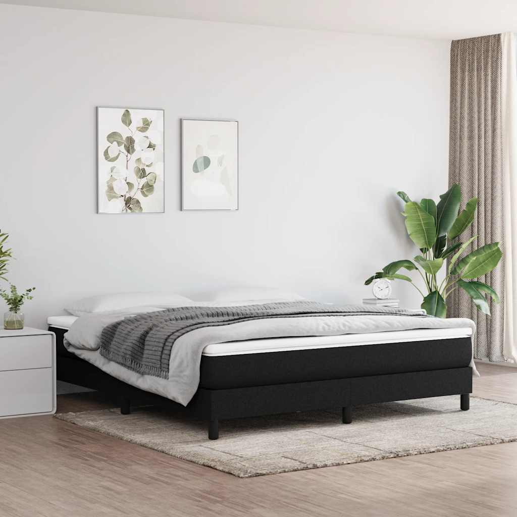 vidaXL Jousirunkopatja musta 180x200 cm Super King kangas