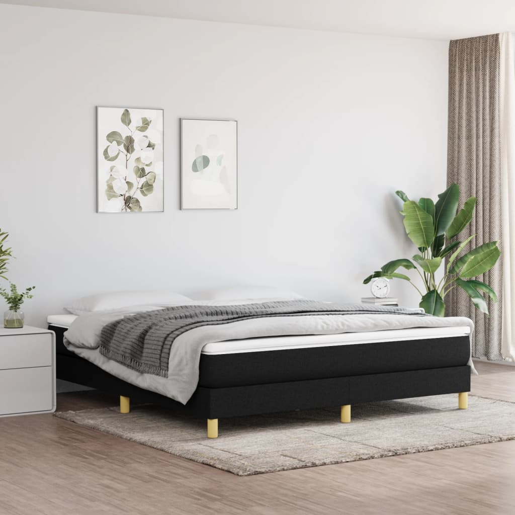 vidaXL Jousirunkopatja musta 180x200 cm Super King kangas