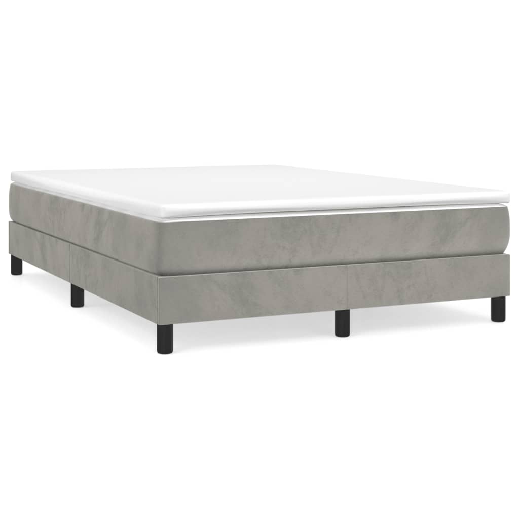 Bed Frame Light Grey 135x190 cm Double Velvet - Image 2