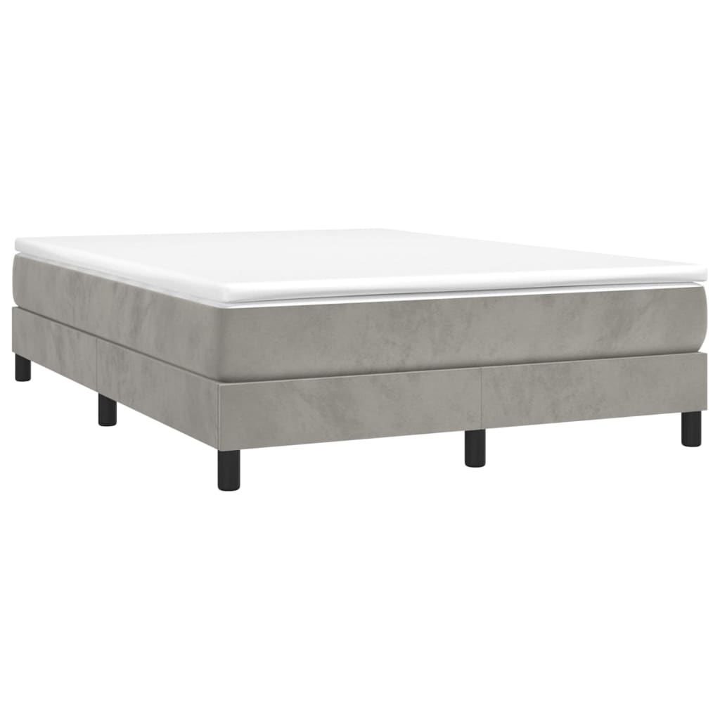 Bed Frame Light Grey 135x190 cm Double Velvet - Image 3